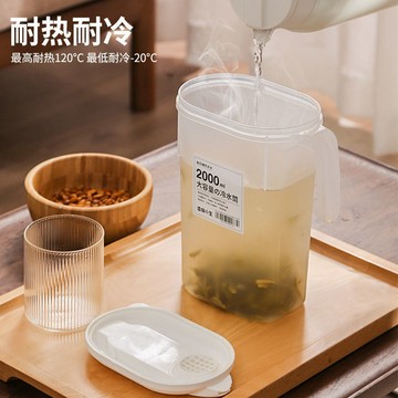 日式水壺 涼水壺大容量冰箱傢用日式冷水壺防摔帶濾網泡茶壺夏日飲料