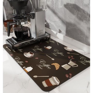 咖啡機瀝水墊美式軟硅藻吸水速干墊吧臺免洗餐盤墊廚房臺面瀝水墊