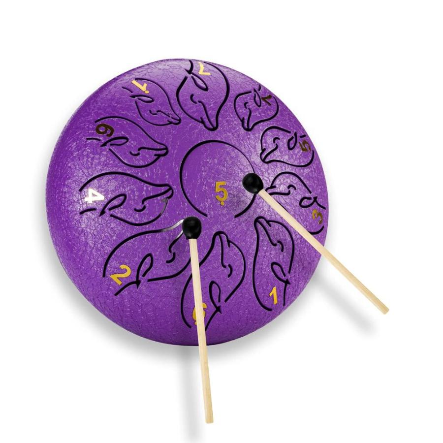 Inch 11 Note Steel Tongue Drum Percussion Instrument Hand Pan Drum with D