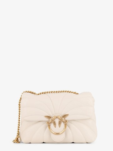 Matelassé leather shoulder bag with love birds buckle - PINKO - gender_Woman