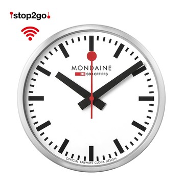 MONDAINE 瑞士國鐵 Stop2go 智能時鐘25cm【WiFi版】