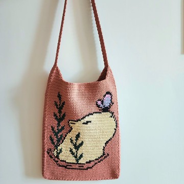 客製 水豚君圖案肩背包