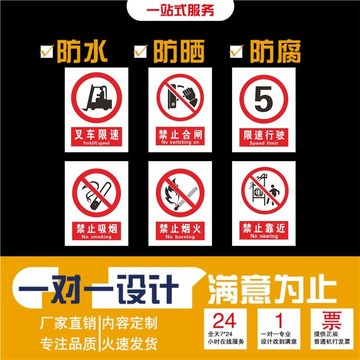 買滿99出貨臺灣熱賣 禁止吸菸嚴禁煙火電力安全工廠車間生產標語施工重地警示提示牌定