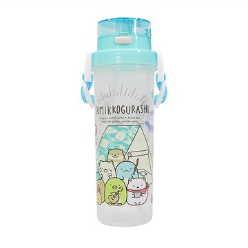 角落生物 小巧吸管水壺，台灣製造 食品級PP塑料  1個  藍色  500ml