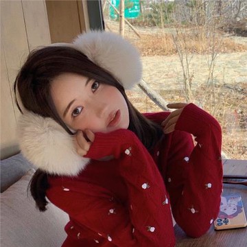 大姐姐同款狐貍毛耳套整皮耳包仙氣可愛耳罩日韓女士保暖防凍耳捂