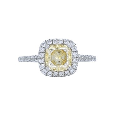 莫桑石 莫桑鑽 1-3克拉黃鑽公主女鑽戒  台北門市 客製化訂製白金