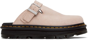 Dr. Martens 粉色 ZebZag Suede Slingback Platform 穆勒鞋