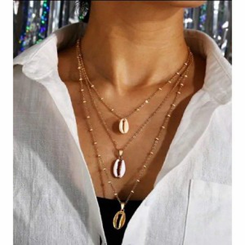 3連シェルネックレス 貝 チョーカー シェル ネックレス シェルラインチョーカー アクセサリー ペンダント チョーカー リゾート 民族風 通販 Lineポイント最大1 0 Get Lineショッピング