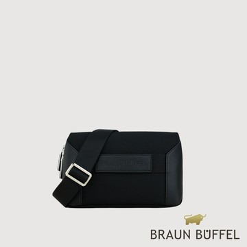 【BRAUN BUFFEL 德國小金牛】台灣總代理 瑞瑟 斜背包-黑色/BF583-61-BK