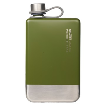 WellHike 玩客 BC方形酒壺 軍綠色 230ml  1個