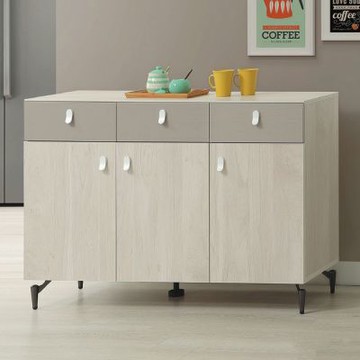 文創集 蒂布斯4尺三門三抽低餐櫃-120x40x81cm免組