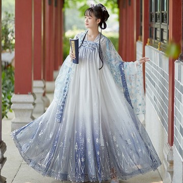 免運 原創正版齊腰襦裙漢服女中國風齊胸夏季仙氣改良白菜全套學生古裝