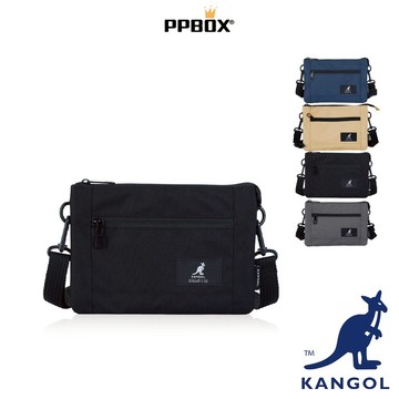 KANGOL 袋鼠 新布標三層方扁包 側背包【66251703】包包 斜背包 男包 女包 錢包 多格層 方包 日韓穿搭