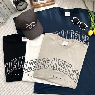【KT USA】LOSANGELES短T  洛杉磯 短袖 細絨布 純棉 寬鬆落肩 韓國 80060