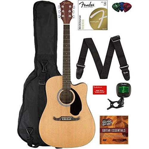 フェンダーFA-125CE Dreadnought Cutaway Acoustic-Electric Guitar Sunburst Bundl