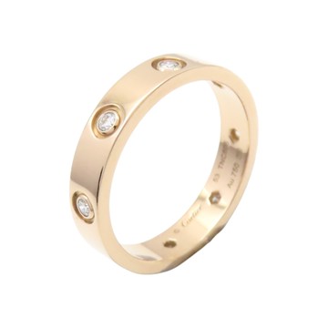 Cartier 卡地亞 18K玫瑰金 鑽石 Love Ring 8P Diamond 戒指 B4050853 【二手名牌BRAND OFF】
