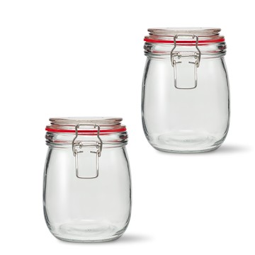 mir 扣式玻璃密封罐 700ml 2個 氣密蓋
