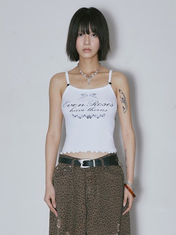 ANGEL ROSE SLEEVELESS TANKS & CAMIS [WHITE]
