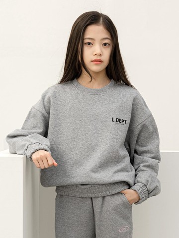 Point Label Terry Cloth Sweatshirt [Grey]