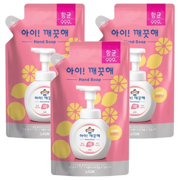 LION 獅王 洗手慕斯補充包 檸檬香  200ml  3包