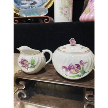 寧芬堡波浪系列雙面手繪郁金香糖缸奶壺套裝下午茶具