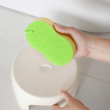 浴室專用水垢菜瓜布(4入組) 日本製 綠色 綠色