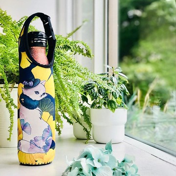 保溫瓶套 | 水壺套 | 扣式、手提、側背 - 銀杏美人貓