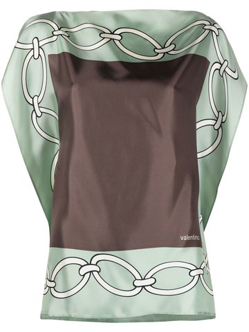 Valentino Garavani - Chain 1967 silk top - women - Silk - 40 - Green