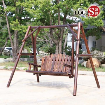 LOGIS邏爵家具－樸木雙人戶外休閒鞦韆 搖椅 秋千 休憩椅【FC-01】