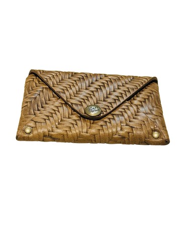 皮革鈕釦 - 黃褐色