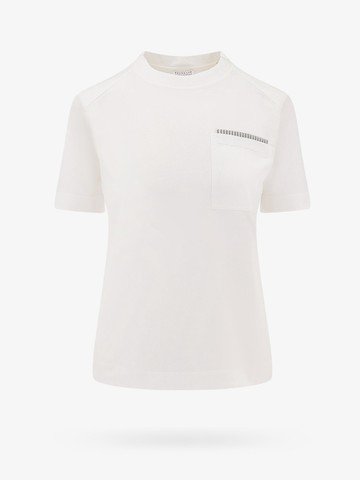 Cotton t-shirt with monili detail - BRUNELLO CUCINELLI - gender_Woman