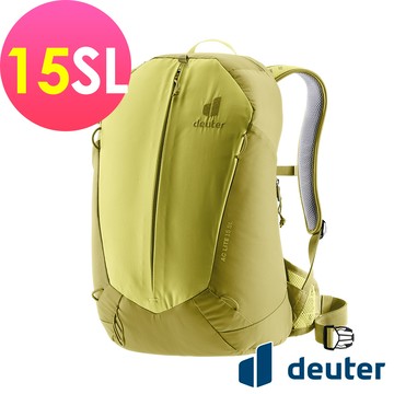 【deuter 德國】AC LITE網架直立式透氣背包/登山背包/女性窄肩款15SL(3420024黃綠)