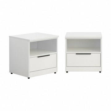 雪白實木抽屜床頭櫃/置物櫃(櫃子/邊櫃/床邊櫃/抽屜櫃/收納櫃)