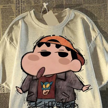 日系復古嘚瑟蠟筆小新短袖t恤男女夏2025寬松vintage純棉半袖上衣