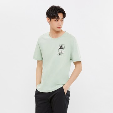Hang Ten- 速乾涼感3M吸濕快乾胸口印花短袖T恤-男(薄荷綠)