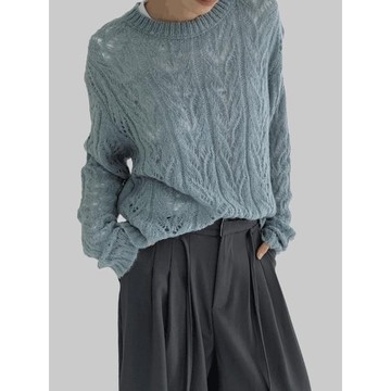 Codibook｜韓國 MAENIQUE 透膚寬鬆編織針織衫［預購］針織衫 毛衣 女裝