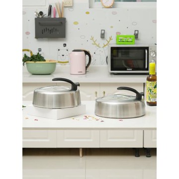 鍋蓋家用玻璃蓋鋼化耐高溫不銹鋼26cm炒鍋通用款透明炒菜蓋子圓形