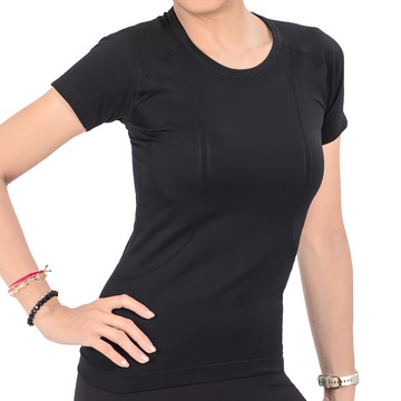 BAISKY 休閒針織短袖上衣 黑 l號  L  黑色  1入