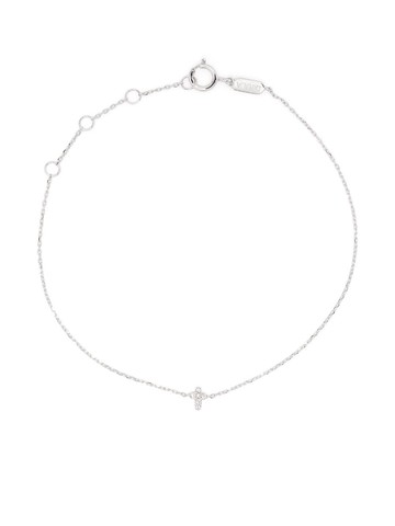 Djula - 18kt white gold Cross diamond chain bracelet - women - 18kt White Gold/Diamond - 23 - Silver