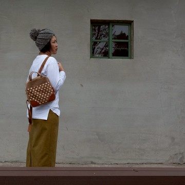吐司後背包 帆布包 托特包 點點後背