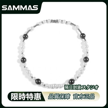 SAMMAS 現貨⦿拼色串珠項錬 項鏈 珍珠 頸鍊 短項鍊 項鏈 嘻哈項錬 男 饒舌 飾品 配件 混色 拼接 鎖骨鍊女