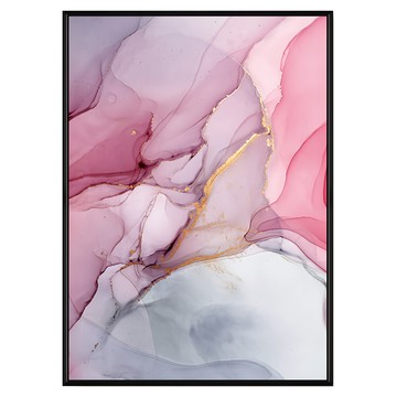 蘊涵II 粉色金色抽象藝術畫  40 x 30cm  黑色