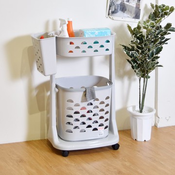 髒衣收納籃/洗衣籃 新生活衣物分類架(附輪) 凱堡家居【F01】