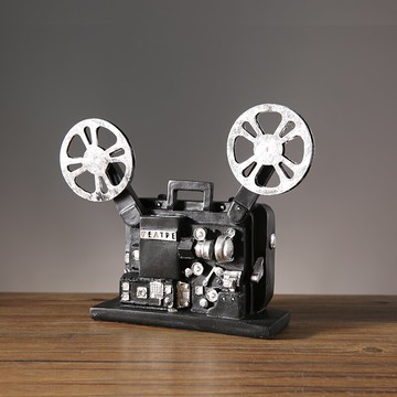 創意復古老式放映機模型辦公室桌面小擺件客廳酒柜家居裝飾品擺設