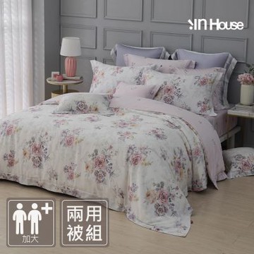 IN-HOUSE-80支天絲棉兩用被床包組(晨曦花想-加大)