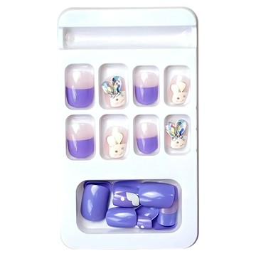 Paula's Nail 寶拉美甲 美甲貼片 小甲短款 兔子裝飾  1組  鑽飾