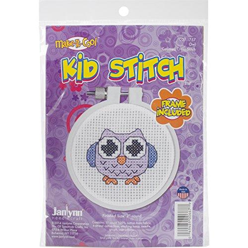 Kid Stitch Owl Mini Counted Cross Stitch Kit-3 Round 11 Count () 