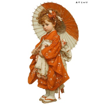 【12月新品4】07-114-0051 人物貼紙 和服復古