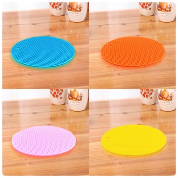 廚房 圓形硅膠蜂窩 隔熱墊 餐盤杯墊 防燙 餐桌墊。家用碗墊