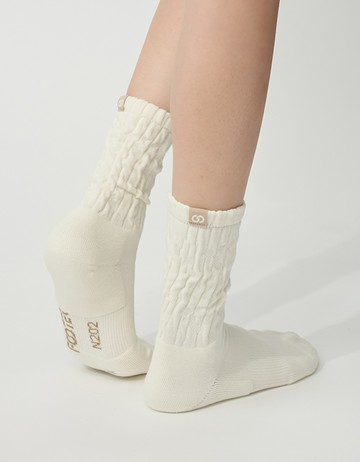 Soft 雲朵皺皺襪- 牛奶